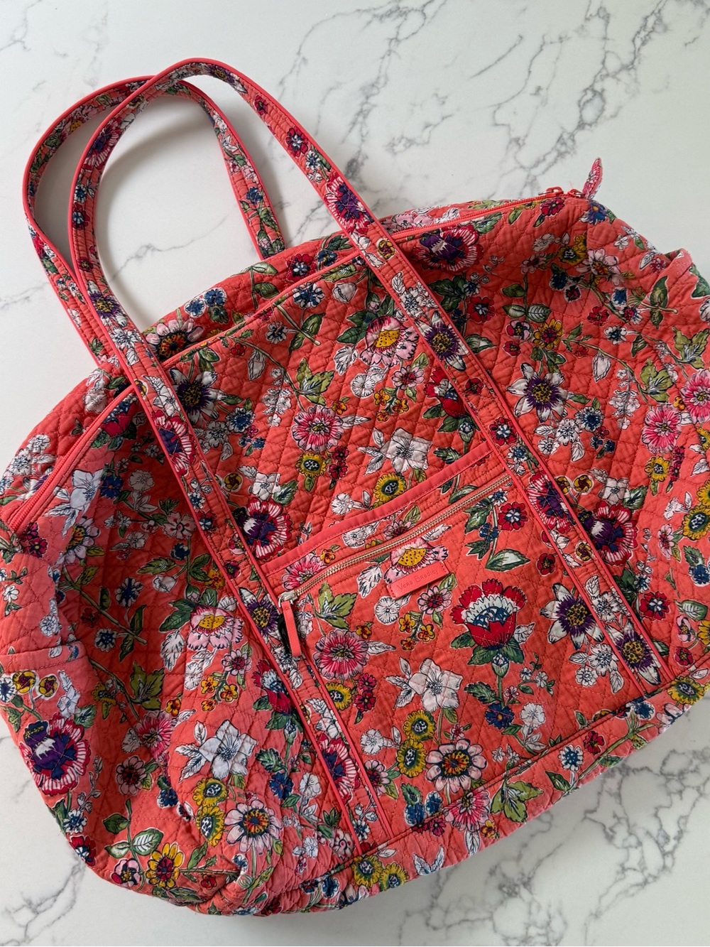 Vera Bradley Large Travel Duffel - Coral Floral